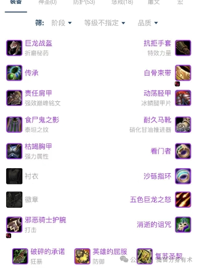 魔兽世界防骑直升装备推荐，格挡率轻松30%以上
